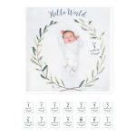 Lulujo Milestone Blanket & Card Set: Hello World