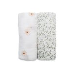 Lulujo Cotton Muslin (Set of 2) - Daisies & Greenery - Image 2