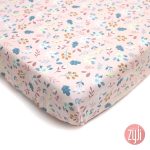 Zyji Hana Peach Crib Fitted Sheet
