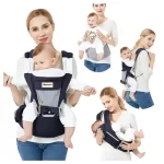 Lunabebe by Mama Blends - Ergonomic Hip Seat Baby Carrier - DARK GRAY - Image 3