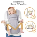 Lunabebe by Mama Blends - Ergonomic Hip Seat Baby Carrier - DARK GRAY - Image 7