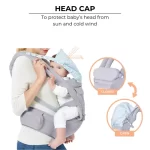 Lunabebe by Mama Blends - Ergonomic Hip Seat Baby Carrier - DARK GRAY - Image 6