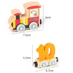 Wooden 12pc Magnetic Number Train 0-10 Digital train - Image 2